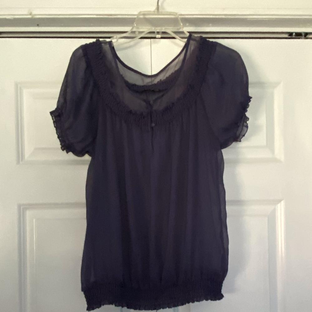 Express Purple Sheer Top - Size Large